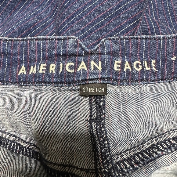 AE cropped pin stripe denim pants mom jean 8 short - Picture 6 of 9